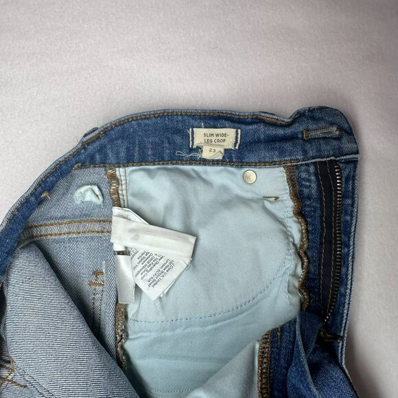 Madewell Slim Wide-Leg Cropped Women's Size 23 Light/Med Wash - Picture 5 of 11